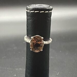 Sterling Silver Brown Oval Gemstone Ring